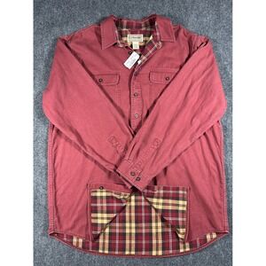 LL Bean Shirt Mens XL Tall Long Sleeve Button up Flannel Lined Red Mountain
